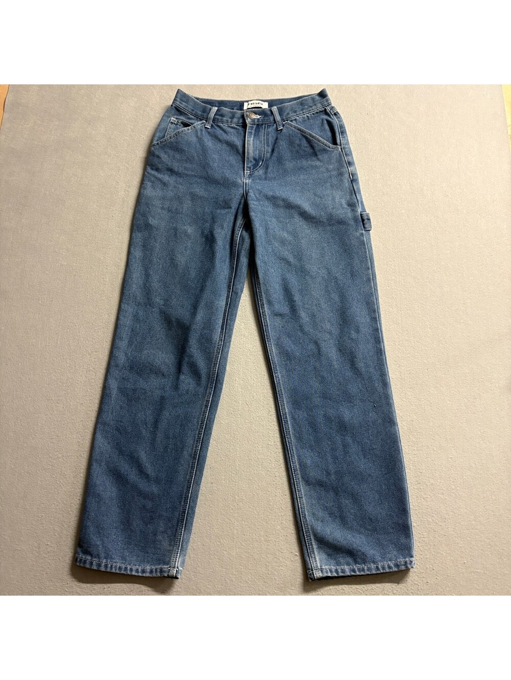 RSQ Carpenter Jeans Womens Size 25 Blue Denim High Rise Straight Leg Utility
